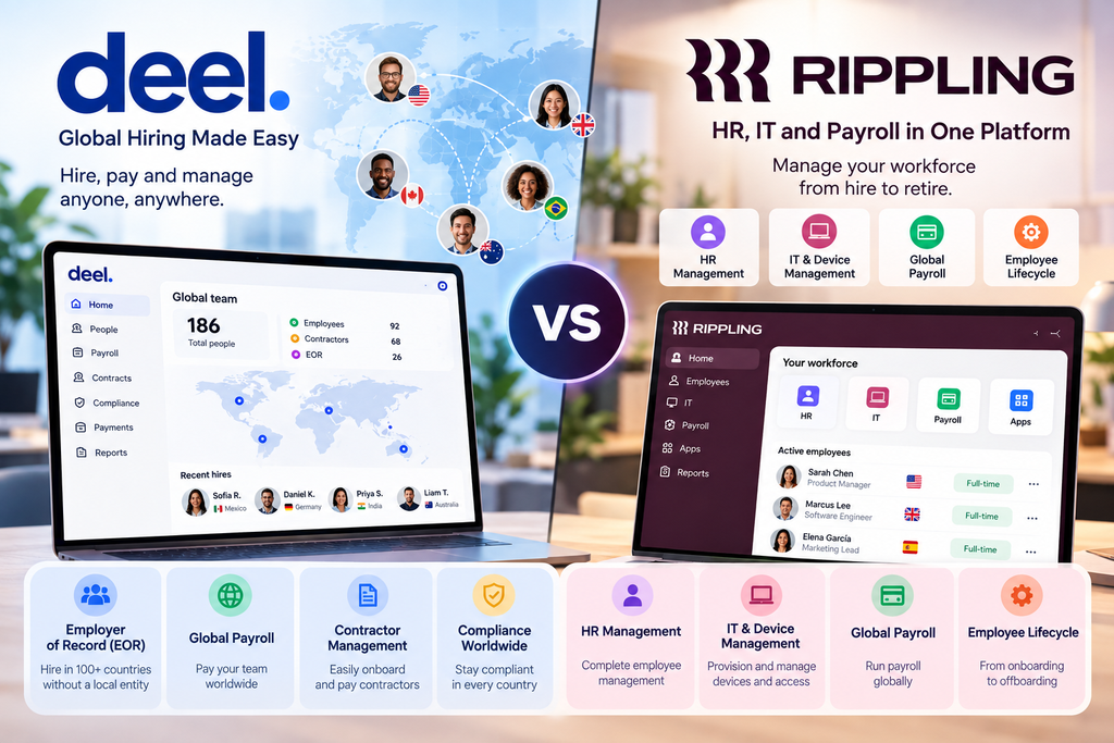 Deel vs. Rippling (2026): Pricing, EOR, Global Payroll & Contractor Management 3 Rippling HR payroll and IT workforce management platform